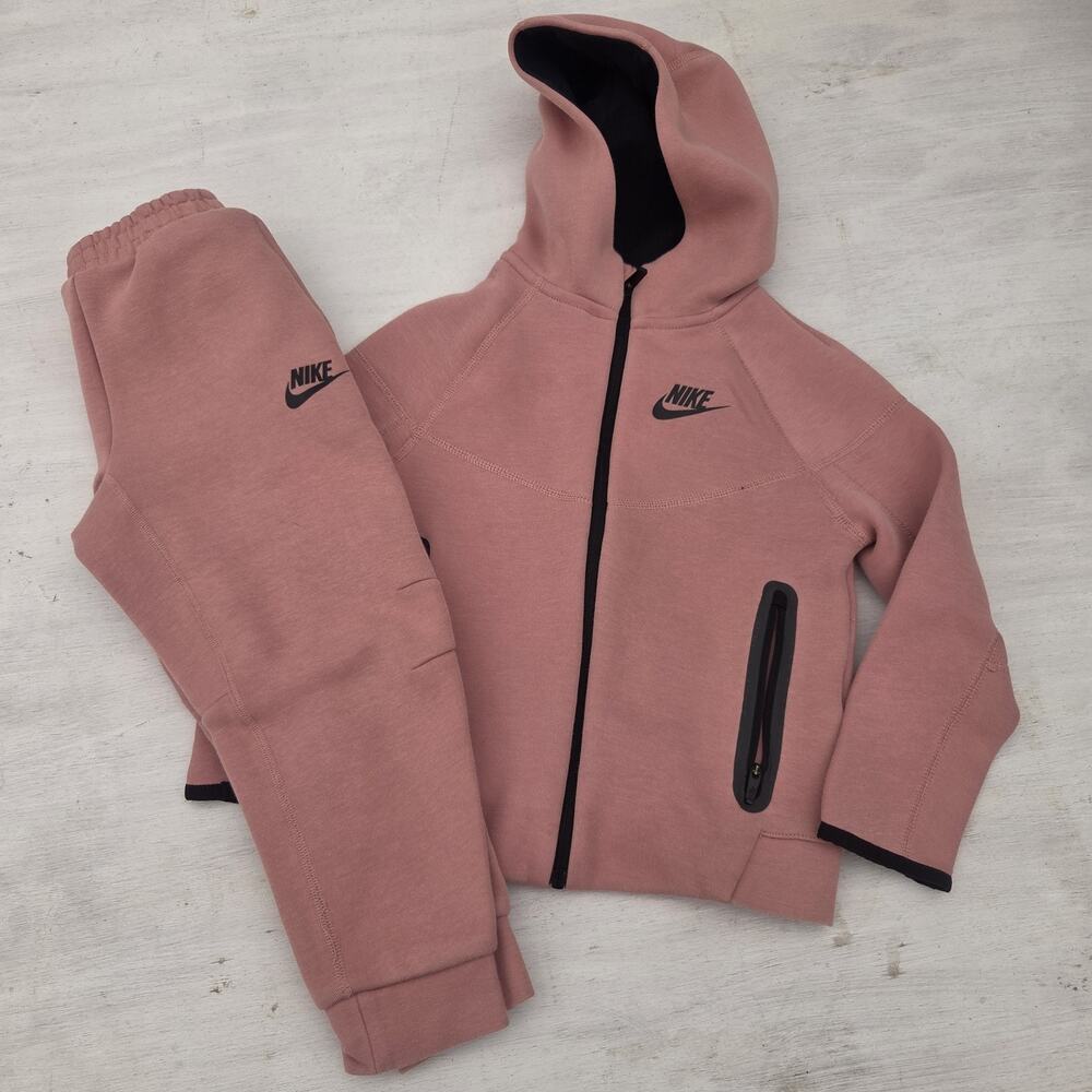 Nike Girls Size 6M Tracksuit Set Full Zip Hoodie Joggers Zip Pockets